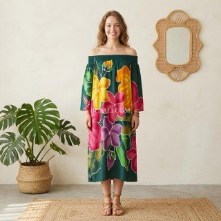 Summer Dress Rayon Hand Painted by Balinese Artisans